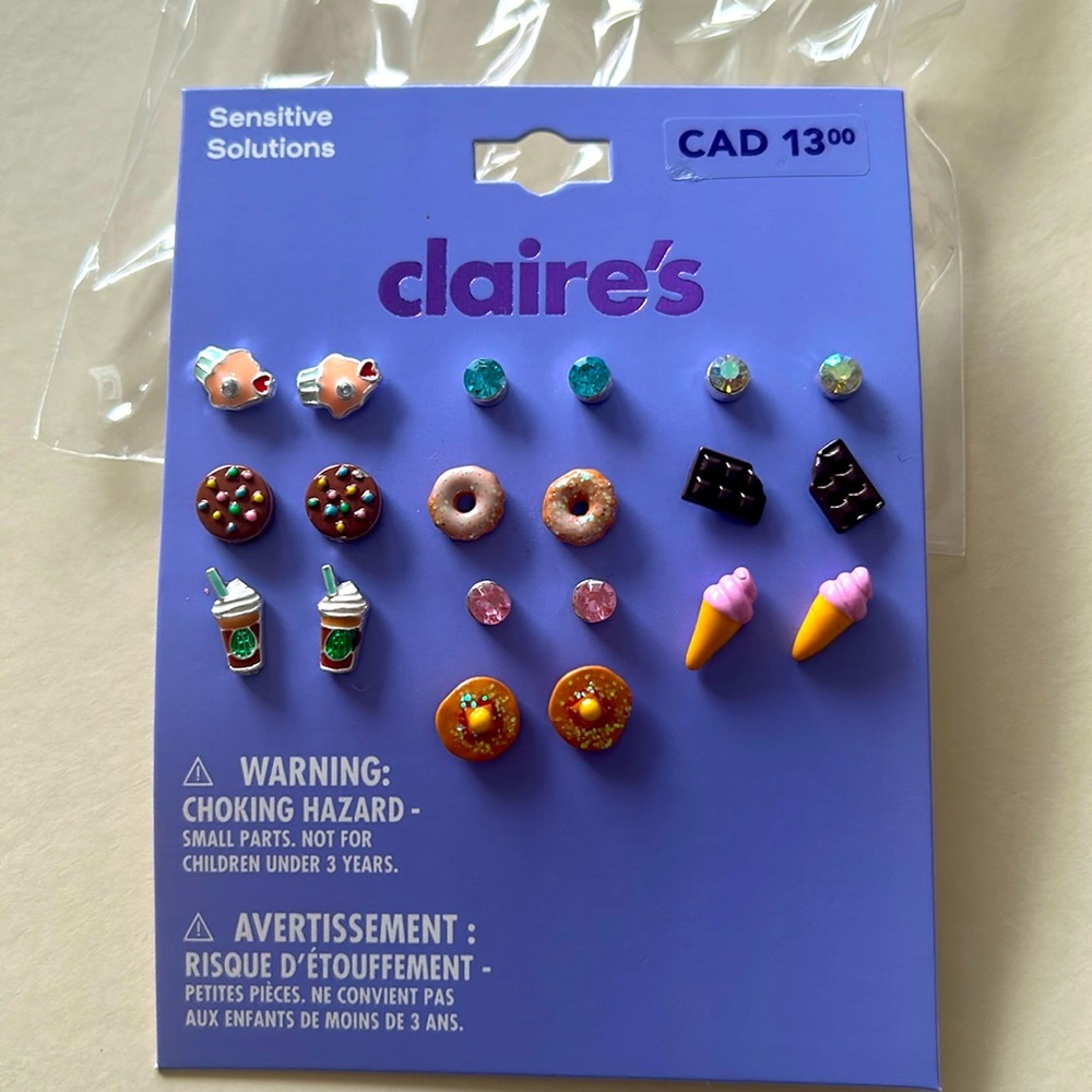 Fantasy stud earrings 10 pairs